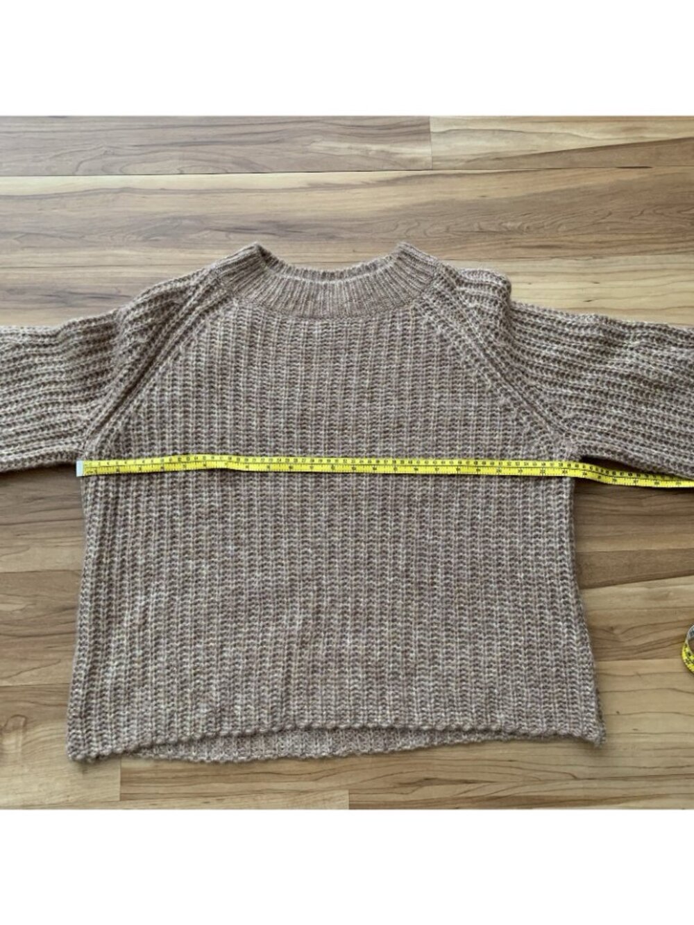 L’academie Medium Alpaca Wool Sweater Oversized Tan Brown Chunky Knit Soft - Picture 3 of 9